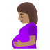 🤰🏽 pregnant woman: medium skin tone display on Google